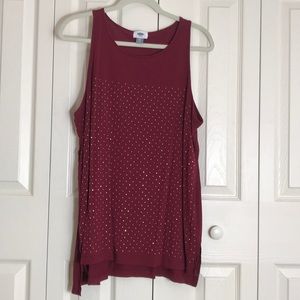 Old Navy maroon sequined tank top XXL